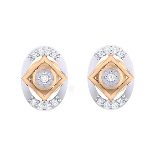 18Kt Gold Natural Diamond Stud Earring