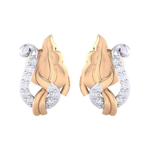 18Kt Gold Natural Diamond Stud Earring