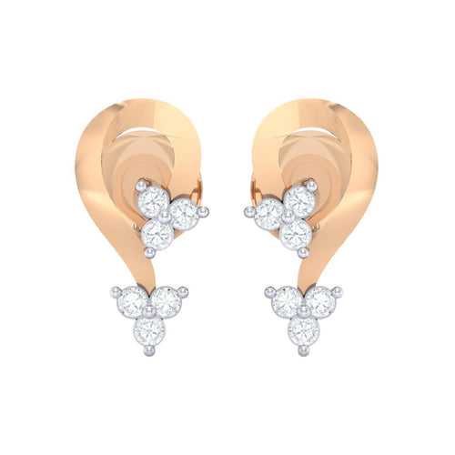 18Kt Gold Natural Diamond Stud Earring