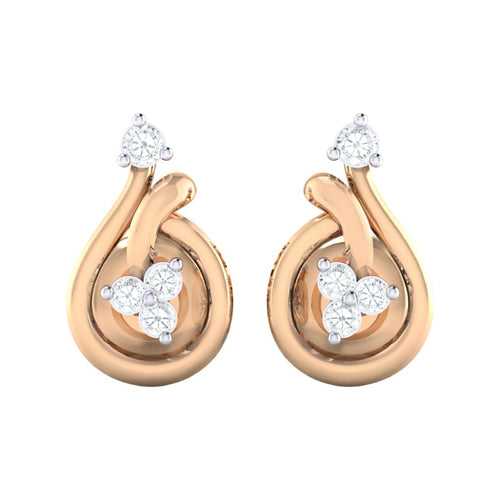 18Kt Gold Natural Diamond Stud Earring