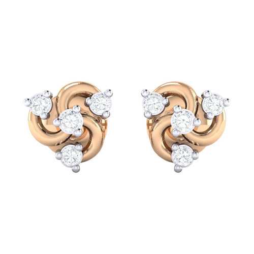 18Kt Gold Natural Diamond Stud Earring