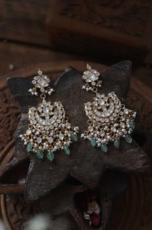 Adweta Polki Silver Earrings