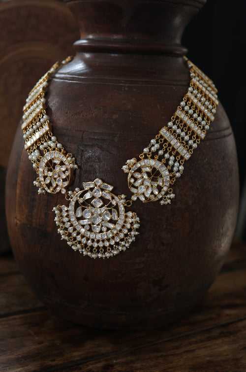 Suhana Polki Silver Necklace