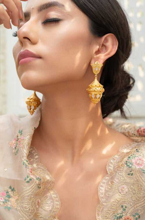 Kalash Mother Of Pearl Silver Earrings