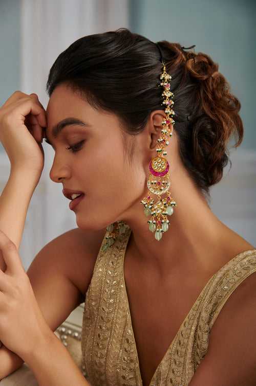 Zinath Multicolored Kundan Earrings