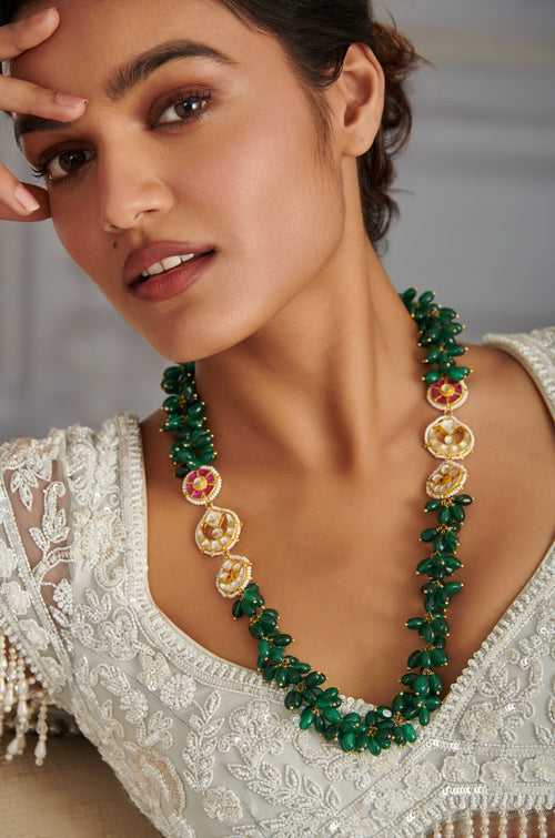 Ihina Green Kundan Necklace