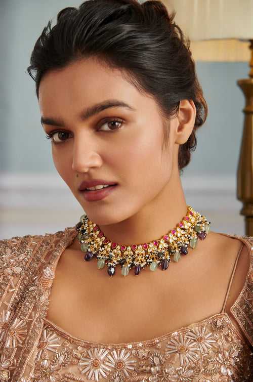 Rutvika Multicolored Kundan Necklace