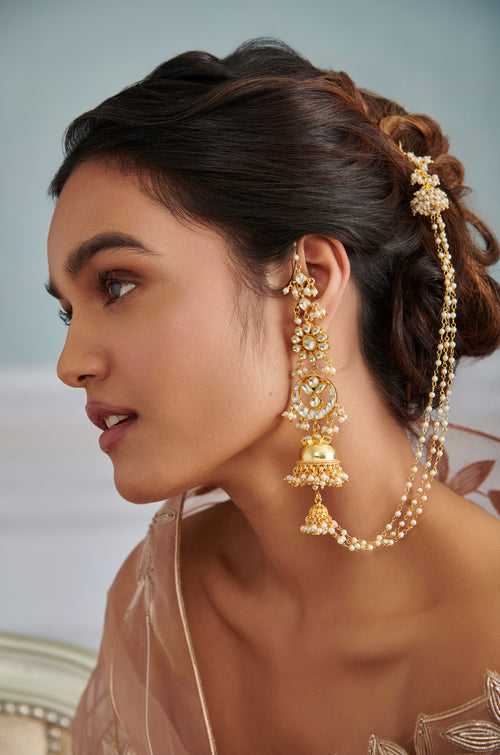 Drishti Kundan Jhumka Earrings