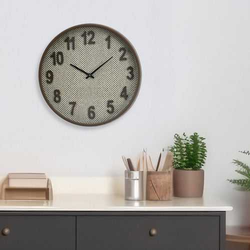 Round Plastic Analog Wall Clock (Taupe)