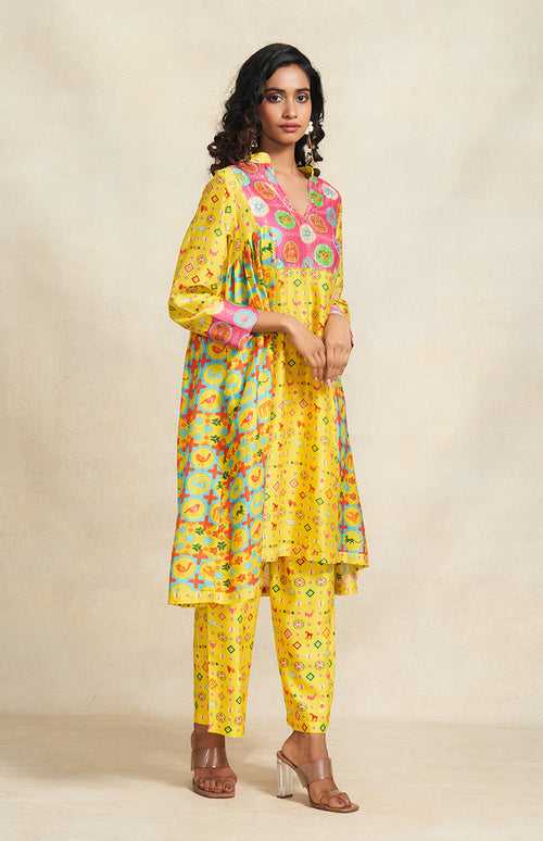 Yellow Chanderi Pants