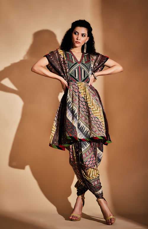 Mirror & Sequins Tribal Short Kaftan