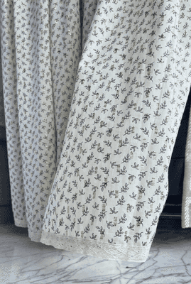 Gold Dust White Cotton Curtains