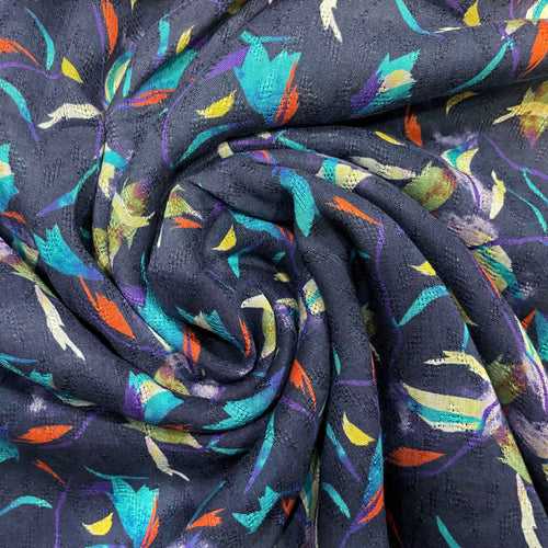 Vivid Leafy Soft Rayon Colourful Fabric