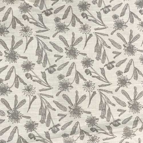 Grey & Ivory Fine Cotton Print Fabric