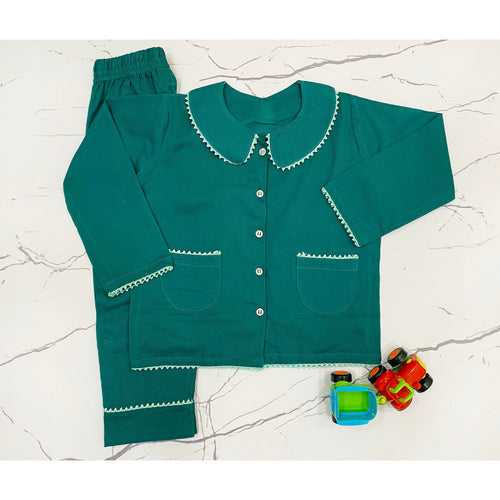 Green Soft Cotton Mul Night Suit