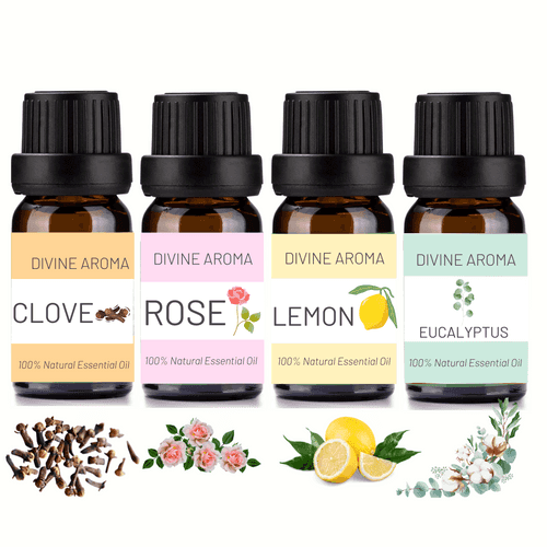 Smell training kit | Enhance your sense of smell | Clove, Rose, Eucalyptus, Lemon Essential oils