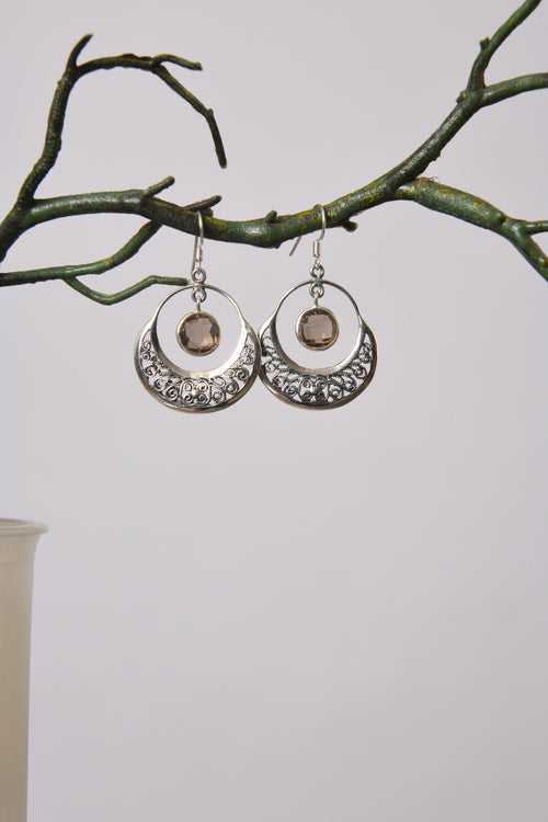 Smoky Silver Lace Earrings