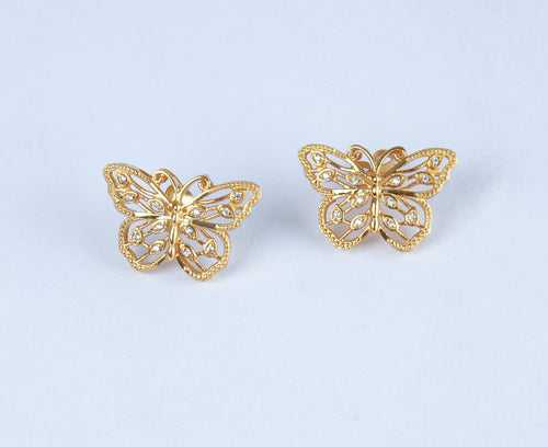 Beautiful Wings Gold-plated Butterfly Earrings