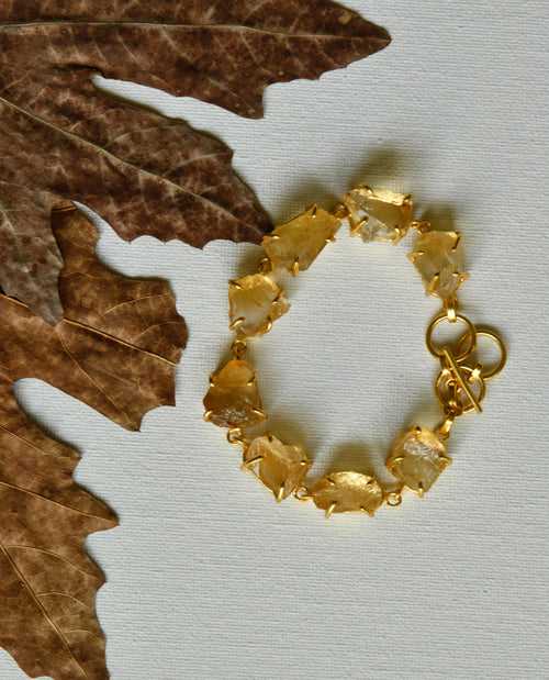 Uncut Citrine Bracelet