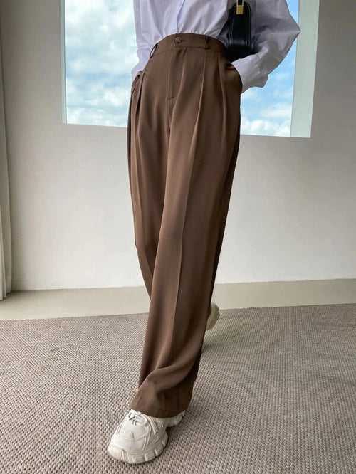 Toast Brown Korean Relaxed Pants