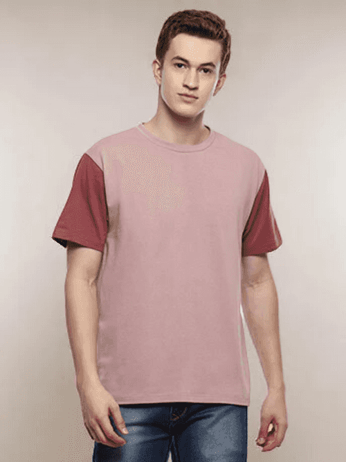 Twin Men's Pink Color Block Boxy T-shirt