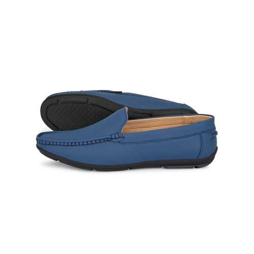 Blue Leather Loafer For Men