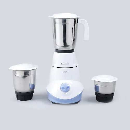 Capri Mixer Grinder 550W With 3 Stainless Steel Jars (White & Blue)