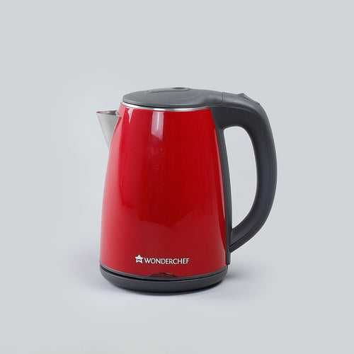 Electric Kettle Crimson Edge, 1.2 Litres, Stainless Steel Interior with Auto-shut Off, 2-level Safety, Cool Touch Plastic Exterior, 2 Years Warranty, 1500W, Red