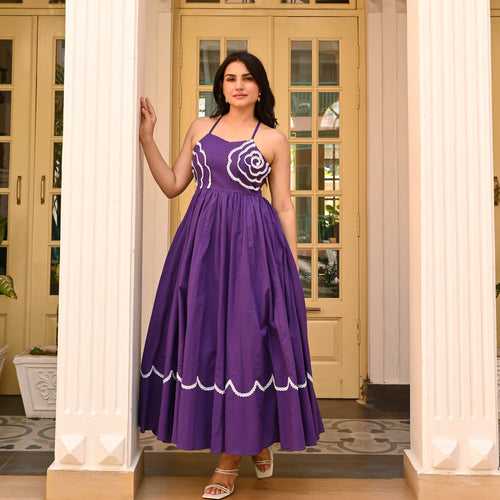 Bunaai Avery Purple Cotton Dress