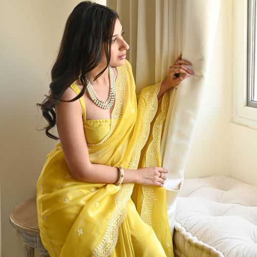 Mystic Yellow Silk Saree