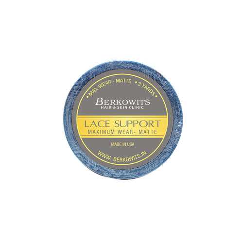 BERKOWITS Lace Support Tape for Hair Patch, Toupee and Wigs - Antibacterial Properties - Hold 4-6 weeks (1” X 3Yds)