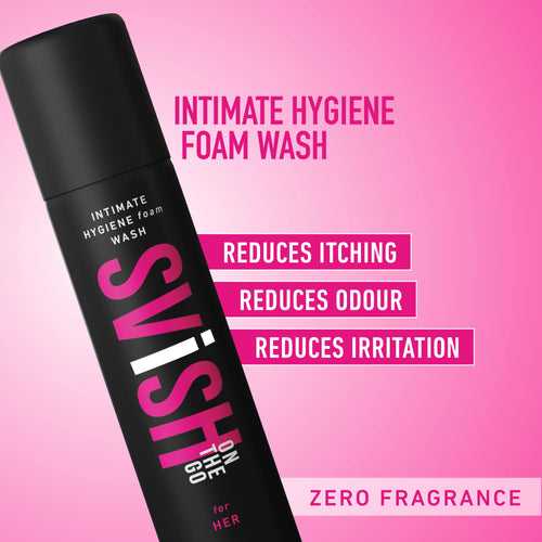 Svish On The Go Zero Fragrance Intimate Hygiene Wash for women, Reduces, Itching & Bad Odour, 75ML