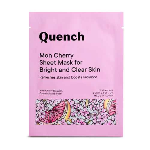 Quench Mon Cherry Sheet Mask for Bright and Clear Skin, 25gm