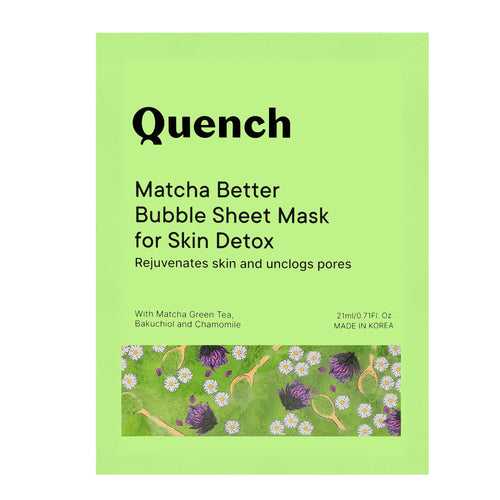 Quench Botanics Matcha Better Bubble Sheet Mask for Skin Detox , 21ml