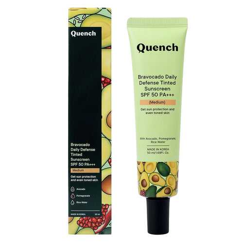 QUENCH Bravocado Daily Defense Tinted sunscreen SPF 50 PA+++ (Medium), 50ml