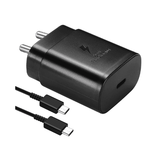 Samsung Galaxy M34 25W Type-C To Type-C Adaptive Fast Mobile Charger With Cable Black