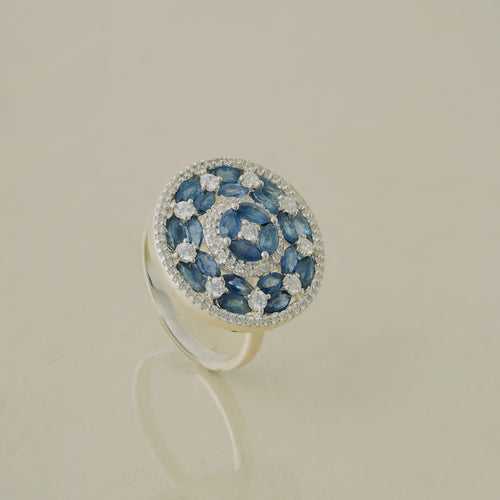 Phoebe Blue Sapphire Cocktail Ring