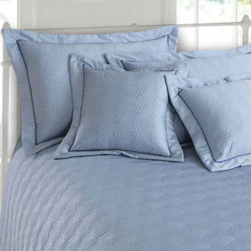Malako Kairo 500 TC Sky Blue Solid King Size 100% Cotton Quilted Bed Cover Set