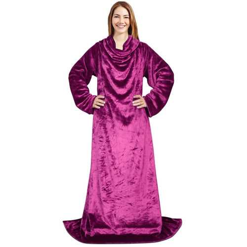 Malako CUDDLZ Purple Wearable AC Blanket With Sleeves For Adults