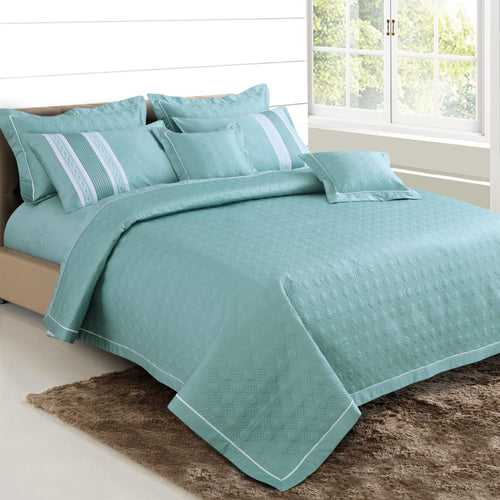 Malako Kairo 500 TC 100% Cotton Mint Green Solid King Size Bedding