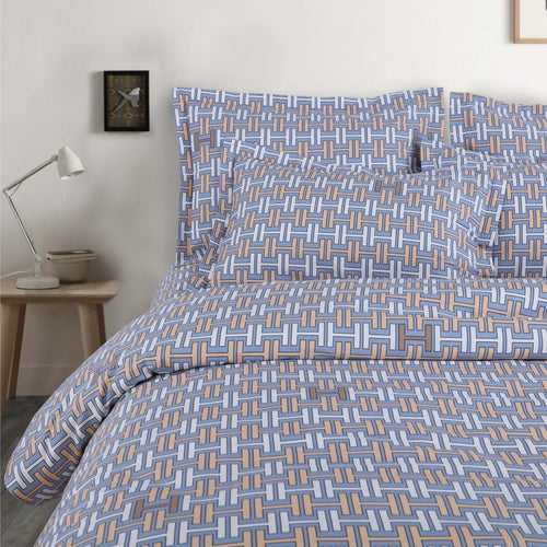 Malako Royale XL Grey & Yellow Abstract 100% Cotton King Size 6 Piece Comforter Set