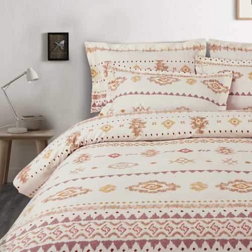 Malako Royale XL Off-White Abstract 100% Cotton King Size 6 Piece Comforter Set