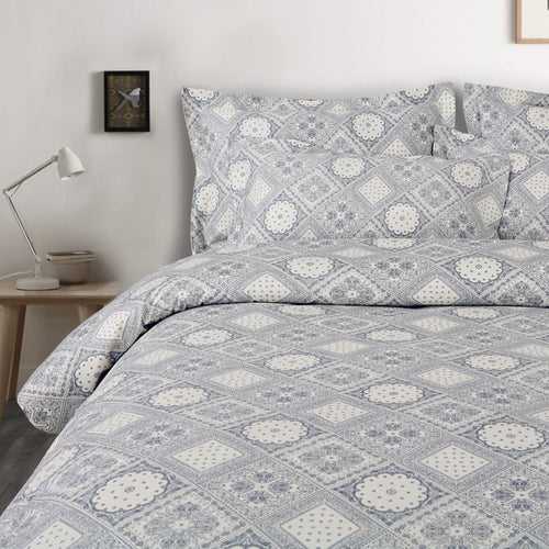 Malako Royale XL Off-White Ethnic 100% Cotton King Size Bed Sheet/Bedding Set