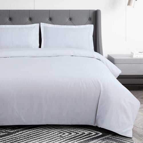Malako Vibrant Solid White 500 TC King Size 100% Cotton Bed Sheet With 2 Plain Pillow Covers
