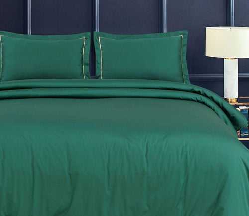 Petal Soft Vivid Green Plain King Size 100% Cotton Bed Sheet Set