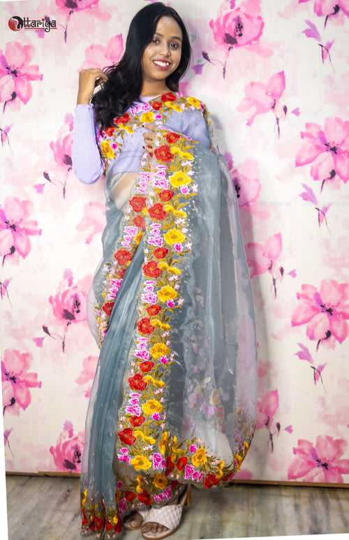 Pashmina Organza silk Saree