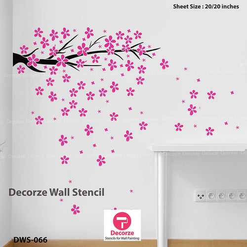 Cherry flowers | kids room wall stencils | kids room wall painting ideas | Wall Painting Designs | Painting Ideas DWS-66