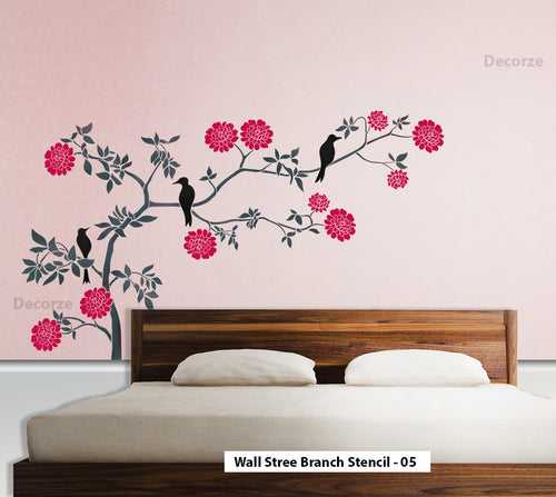 Nature Wall Tree branch wall art stencil, Large Wall tree stencil branch