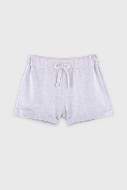 Ecru Melange Girls Shorts