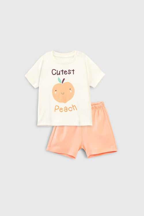 Cutest Peach Short Set